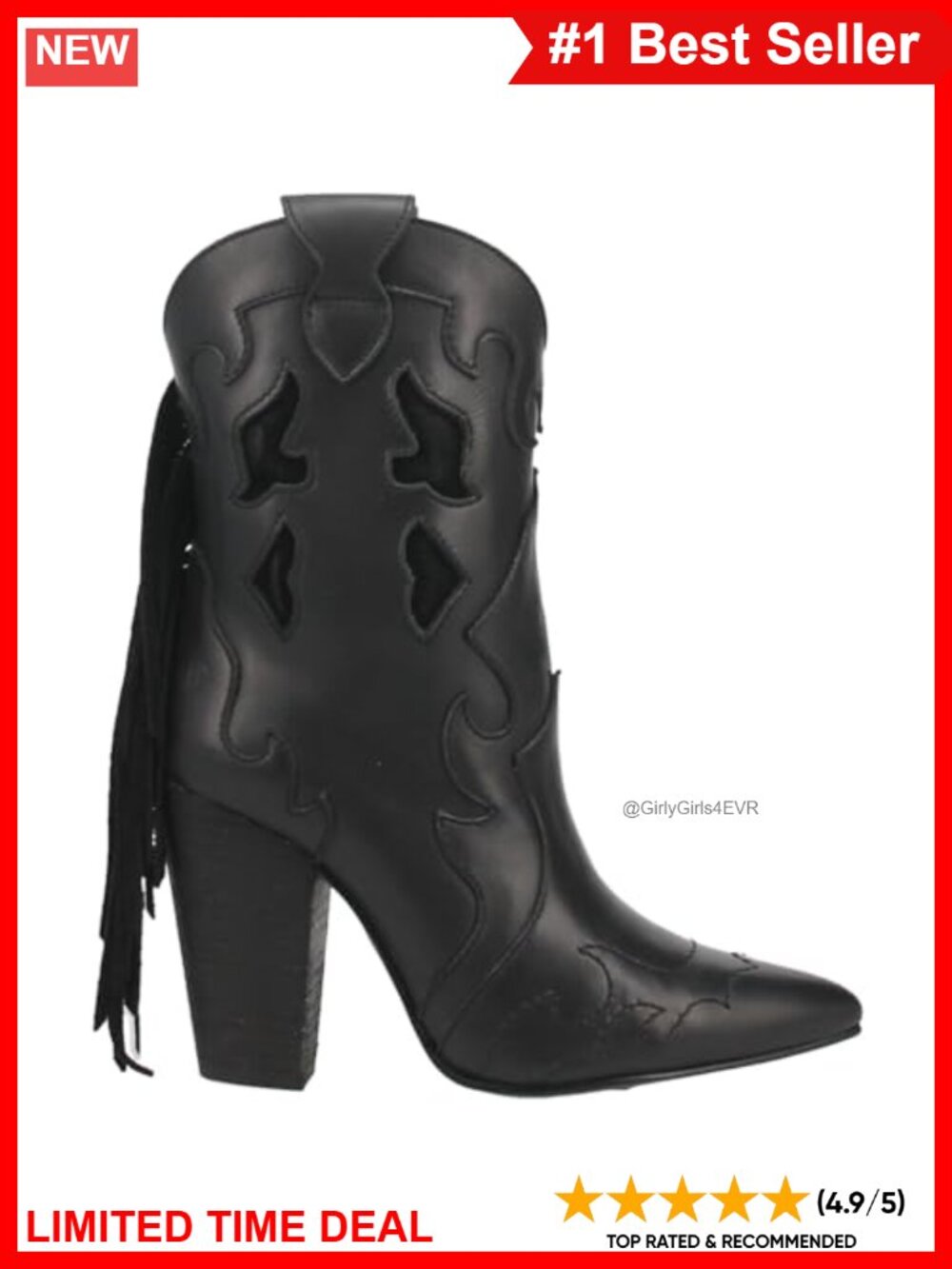Leather Ankle Bootie Snip Toe Pull-On Party Boot